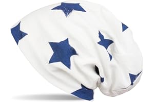 styleBREAKER Cuffia Beanie con Stelle e Motivo a Pois Vintage, Unisex 04024046