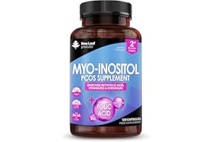 NEW LEAF PRODUCTS Myo-Inositol PCOS Supplement - Myo Inositol Capsules PCOS Supplement Enriched with Folic Acid, Vitamin B12 and Chromium - Hormone Balance for Women 120 Vegan Capsules UK Made New Leaf Vitamin B8