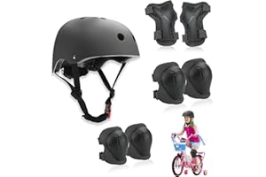 Zyluniy Protection Roller Enfant, 7 Pcs Sets de Protection Rollers, Réglables Coudières Genouillère, Casque Vélo Enfant Kit pour Roller, Vélo, Skateboard, Trottinette