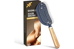 Cepillo Pelo Antitirones-SHINLEA Cepillo Pelo para cabello rizado,largo y cabello húmedo,diseño ventilación permite un secado rápido y minimiza el daño térmico