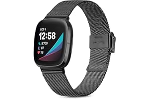 Issinlky metálica Correa compatible con Fitbit Versa 3/Fitbit Versa 4, repuesto metal acero inoxidable correa para Fitbit Sense 2/Fitbit Sense Smartwatch