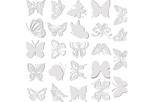 OUTUS 24 Stücke Große Größe Schmetterling Anti-Kollision Fenster Aufkleber Durchscheinend Abstaubt Alarm Vogel Aufkleber Fenster Abziehbilder Verhindern Vogelschläge an Türen und Fenstern Glas Dekor