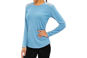 Gyabnw Sport Langarmshirt Damen Shirt Fitness Funktionsshirt Laufshirt Wandershirt Sportbekleidung Activewear Oberteile