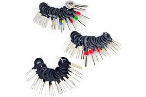 JINGYOU 59pcs Terminal Removal Tool Kit For Car, Auto Electrical Wiring Crimp Connector Pin Extractor Puller Repair Remover Key Tools Set For Most Car Connector Terminal
