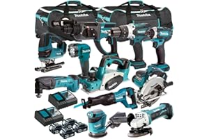 Makita 18V Li-ion 11 Piece Cordless Power Tool Kit with 4 x 5.0Ah Batteries & Charger T4TKIT-750- Monster Power Tool Kit- Combo Kit- 18V Cordless Power Tool Kits- Mega Power Tool- Makita kit
