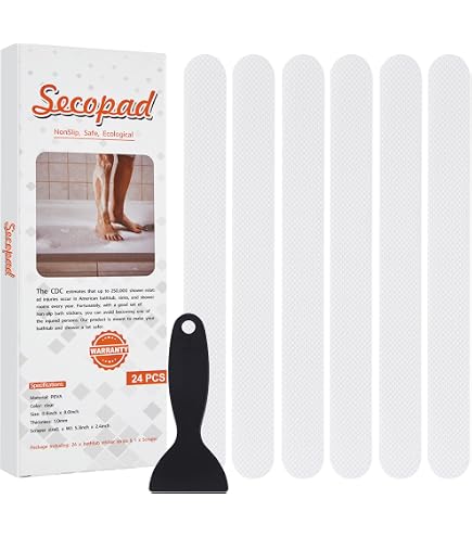 Tapis De Baignoire Antidérapant – 70,5 X 35 Cm – Blanc – Sécurité Bain Douche - 9