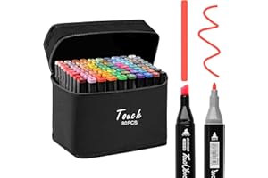 Gelanty Rotuladores de Marcador, 80 Colores Marcadores Permanentes Marcadores de Doble Punta, para Diseño, Dibujo, Graffiti, Coloración para Adultos, Resaltado, Subrayado