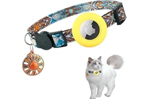 Nexcyber Airtag Katzenhalsband Breakaway, Kätzchenhalsband mit Apple Air Tag Halter und Glocke für Mädchen Jungen Katzen, 0,4 Zoll Breite, leicht (Orange)