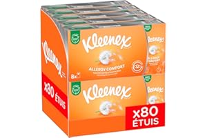 Kleenex Allergy Comfort, 10 paquets de 8 étuis de mouchoirs (10x8 étuis)