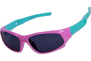 Qixuan Kids Sport Sunglasses for Boys Girls (3-12 years) Polarized UV Protection + Box