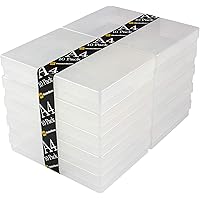 WestonBoxes A4 Transparent Plastic Craft Storage Boxes with Lids for Art Supplies, Paper and Card - 3.6 Litre Volume (Pack of
