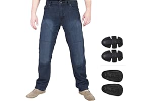 Juicy Trendz Motorcycle Jeans- Men’s Biker Pants with Knees & HIPS Safety Pads, Stylish and Protective Motorbike Kevlar Pant for Bike Rider