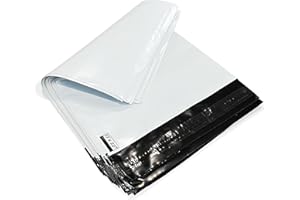 JeeJaan® 50 White Parcel Bags 17" x 22" (432 x 558mm) Poly Mailer Self Seal Postage Bags | Water-Proof & Tear-Proof Plastic Envelopes for Packaging and Shipping Purpose