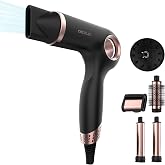 Cecotec Iones Hair Dryer - 6 Accessories - DryGlam Waves 6in1 Sensor Black. 1400W, 110000rpm, Distance Sensor Technology, Tri