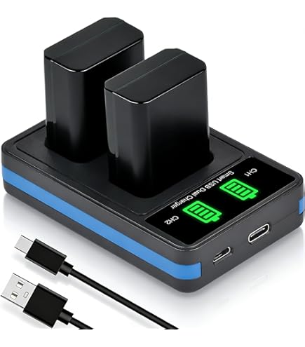 NP-FW50 K&F Concept Kameraakku Ladegerät, 1100mAh Batterie 2 Pack Ladeset für Sony ZV-E10 A6000