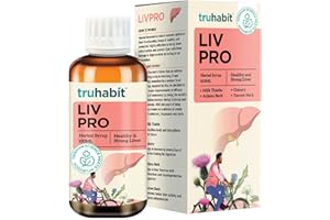 TruHabit Livpro Milk Thistle Liver Detox - Herbal Liver Tonic Syrup, Arjuna Bark, Chicory & Yarrow; Ayush Ministry Certified Milk Thistle Supplement for Liver Care, Liver Detox & Support (100 Ml)
