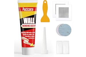 ASTICERS Wall Filler Kit, Waterproof Filler for Walls, Safemend Wall Mending Agent with Scraper to Fill The Cracks and Plaster Surface, High Strength Plaster Repair of Small Holes in The Walls (1 pack)