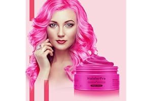 HaiolorPro Rose Cire Colorante Cheveux Homme et Femme, Gel Spray Colorant Cheveux pour Enfants, Maquillage de Coloration Temporaire Cheveux Fêtes ou Cosplay (Rose)
