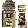 VOOPEAK Solar Wildlife Camera, 46MP 4K WiFi Bluetooth with a 5000mAh Solar Panel 950nm Night Vision Game & Trail Cameras IP66 Waterproof Hunting Cameras for Animal Monitoring