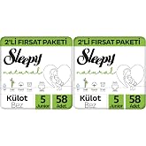 Sleepy Natural 2'li Fırsat Paketi K&uuml;lot Bez 5 Numara Junior 58 Adet (2 paketi)