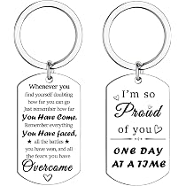 Nimteve Portachiavi Ispirazionale Per Recupero E Sobrietà - "One Day At A Time" In Acciaio Inox, Regalo Per Uomini E Donne In Percorso AA