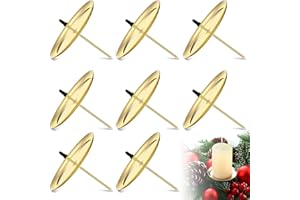 NUENEN 8 Pezzi 6 cm/2,4 Pollici Porta Candele per Corona dell'Avvento Portacandele in Metallo Supporto Piatto per Candele Candelabro da Tavolo Decorazioni per Natale Centrotavola Casa (Oro)