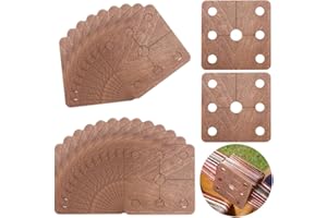 AHANDMAKER Lot de 24 cartes à tisser carrées - Outils de tissage et métiers à tricoter - Bois - Jaune/Marron