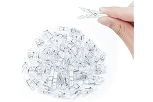 WisePoint Mini Pegs 100pcs, Plastic Small Pegs Cute Photo Clips for Crafts, Gift Wrapping, Picture Hanging, Photo Display (style 1)