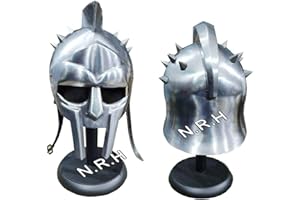 NAUTICAL REPLICA HUB Casco medieval funcional Maximus Roman Gladiator Armor con soporte