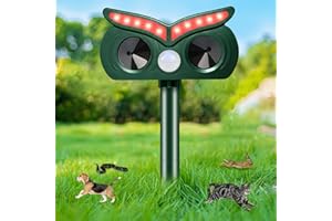 RUTIDA Solar Cat Repellent for Gardens UK, Ultrasonic Animal Repeller, Repellent Cat Deterrents, Ultrasonic Cat Repeller Waterproof Pest Repellent with Motion Sensor for Farm Dogs Birds Squirrels Deterren