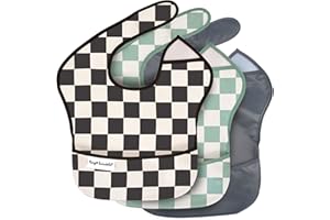 Tiny Twinkle Baby Bibs Mess Proof Baby Bib Weaning Bibs Waterproof Feeding Bibs For Toddlers 6-24months Machine Washable and Adjustable Side Closure Great for Travel Baby Food Bibs
