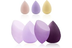 PNYXEASS Makeup Sponge, Make up Sponge Blender, 7 PCS Big Beauty Blender Sponge, Beauty Sponge for Liquid and Cream Foundation (Purple)