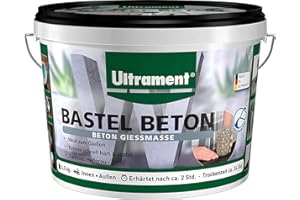 Ultrament Bastel Beton zum Gießen hellgrau, Gieß-Beton zum Basteln für Kreative, Kreativbeton wasserdicht, 3,5 kg