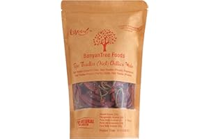 BanyanTree Foods besó al sol el chile indio Teja entero 100g - Chile picante del sur de la India para salteados y curry.