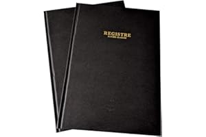 Registre 31x21 300 pages 5x5 Couverture Papier finition toilée Quadrillé 5x5 Taille: 310x210 mm / 31x21 cm Lot de 2 EZ Office