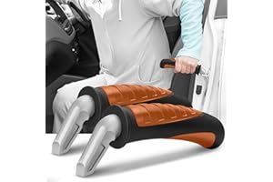 NINEMAX Soporte Coche Personas Mayores Soporte Coche Asistente,2Pc Manija De Asistencia Car para Disabled(Negro i Naranja)