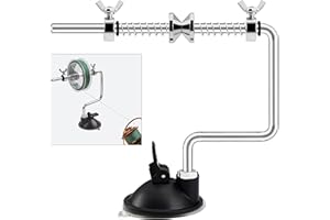 OROOTL Bobine de ligne de pêche légère en aluminium argenté avec tendeur de ligne d'aspiration