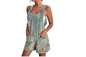 YOLIMOK 2023 Monos Corto Mujer Verano Elegante Mono de Mujer Petos Largo Monos de Vestir Talla Grande Peto Sin Mangas Monos Cortos Color Sólido Pantalones Anchos de Rectos Playsuit Fiesta de Noche 4XL