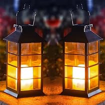 Lot 2 Lanternes Solaires Extérieur Yowin – Bougie Vacillante LED, Étanche IP44, Bronze Pour Jardin Balcon