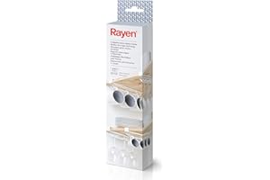 Rayen | Colgador para Copas y Tazas | Ahorra Espacio en tu Cocina Ancho máx. balda: 2 cm, Medidas: 25 x 7 x3 cm, blanco