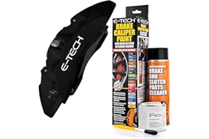 E-TECH Matt Black Brake Caliper/Drum Paint - EBCP-MB - Complete Kit Inc Paint/Cleaner & Brush