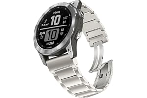 TRUMiRR Pulsera de Titanio Reemplazo para Fenix 7 Pro Sapphire Solar/6 Pro/5 Plus,22mm Correa de reloj Quick Fit Pulsera para Garmin Fenix 7 6 5/ Epix Pro 47mm/Instinct 2/Approach S70/Forerunner 955
