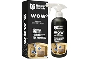 S SHIELDON PROTECTS Shieldon Protects WOW cleaning spray for Composite and Conglomerate Sinks - Granite Composite Cleaner for Discoloration and Stains - Silgranit, Fragranit and Blanco - 500 ml