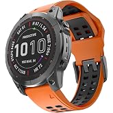 MYSNBKN 22mm Bracelet rapide pour Garmin Fenix 7/Fenix 7 Pro/Fenix 6/Fenix 6 Pro/Fenix 5/EPIX Gen2 Bande de rechange en silicone souple pour Garmin Forerunner 935/945/955/965/Approach S62
