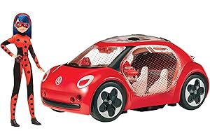 Miraculous Bandai Tales Of Ladybug And Cat Noir Volkswagen E-Beetle Car With Fashion Doll | 26cm Doll With Convertible Car For Girls And Boys | Toy Car With Space For 2 Dolls Up To 5 Kwamis