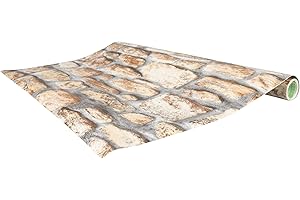 Venilia Pellicola adesiva Greenline, Muro di pietra Aspetto della pietra, 45cm x 2m, Spessore 95μ, Pellicola autoadesiva per mobili o cucina, carta da parati, PVC senza ftalati, Prodotto in UE