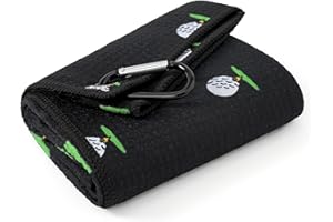 Mile High Life Grande serviette de golf (40,6 x 61 cm), en microfibre à imprimés amusants – Grande serviette de golf en tissu gaufré avec clip robuste – Accessoires de sac de golf pour homme et femme