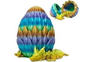 Claofoc 3D Printed Dragon Egg Crystal Dragon Fidget Toy Full Articulated Dragon Mystery Dragon Eggs with Dragon Inside Home Office Desk Decor Adults Kids Gifts Toys (3PCS.B)