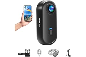 Baobylon Mini Action Cam WiFi,4K Unterwasserkamera Wasserdicht bis 30M,Freihand-POVs,Überall Anbringbar,360° Helmkamera Motorrad Fahrrad Bodycam Körperkamera,Mini Kamera,Multifunctional Accessories