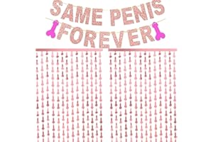 DREAKU Bachelorette Party Accessories, Hanging Decorations with Bachelorette Banner and 2 Pieces Rose Gold Tassel Foil Curtains, Party Decorations for Adults, Hen Party Accessories Party Supplies (Rose Gold)